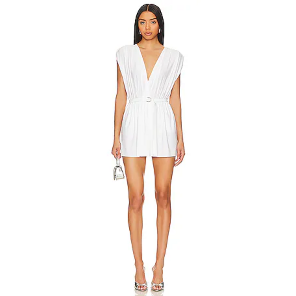 Norma Kamali Athena Pickleball Dress in Snow White